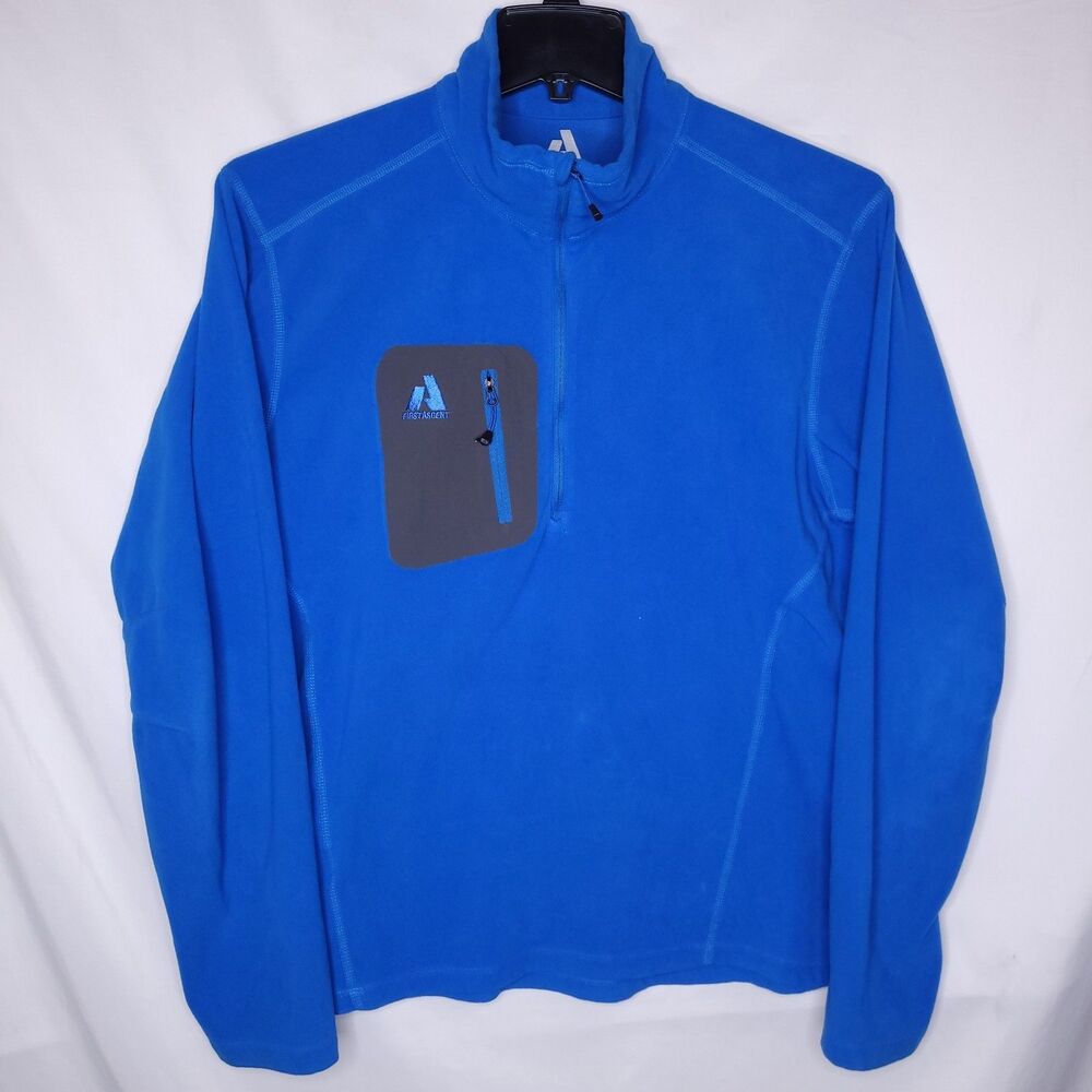 Eddie Bauer First Ascent Jacket Mens Large Blue Fleece 1/4 Zip